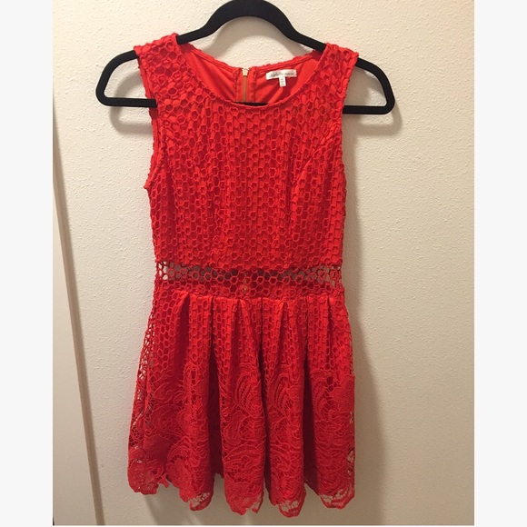 charlotte russe red lace dress